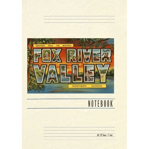 Vintage Lined Notebook Greetings from Fox River Valley, Illinois - Paperback