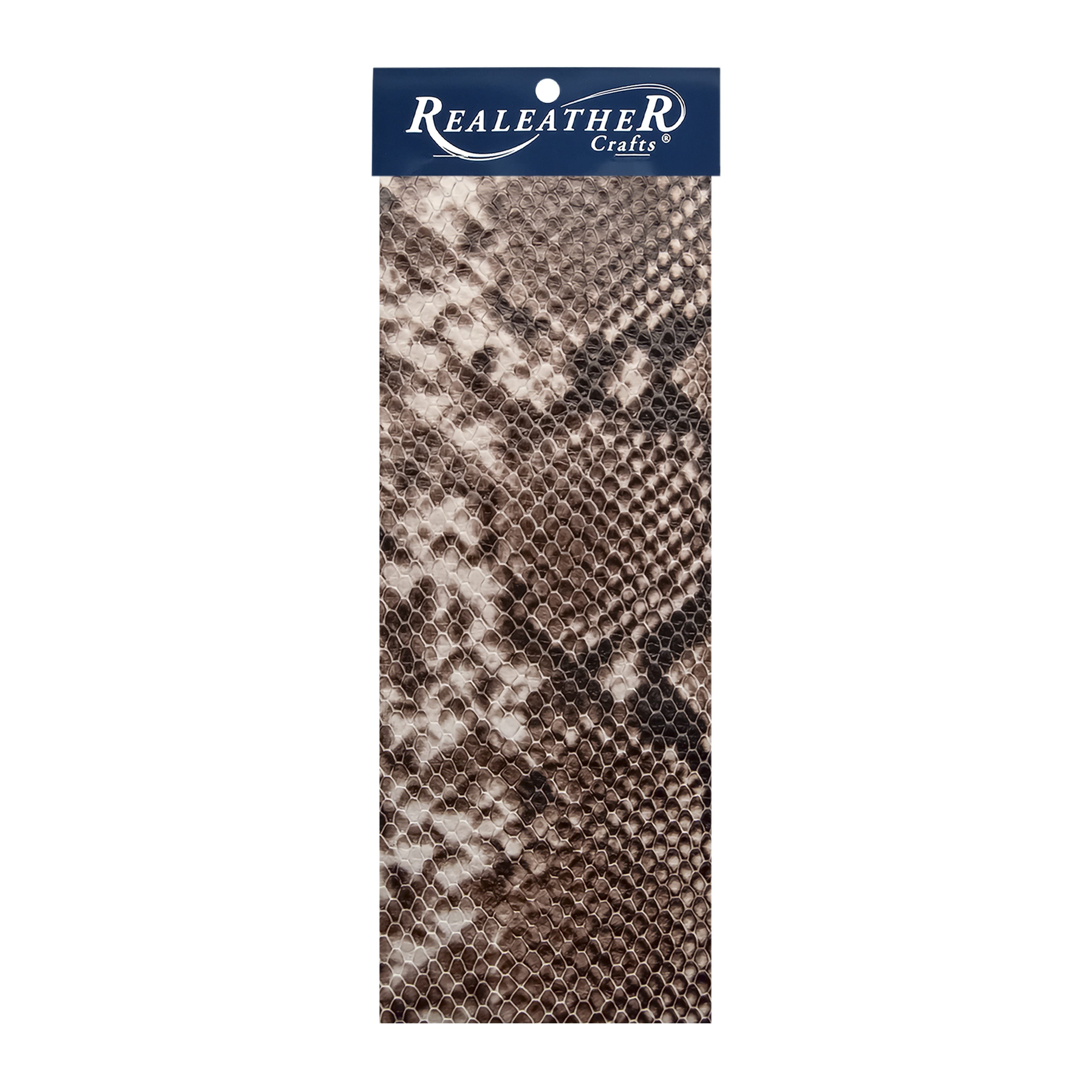 Realeather Crafts Printed Leather Trim Piece 9X3-Python Taupe (Pack of 3)