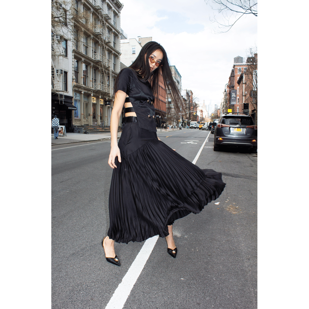 Maryanne Black Pleated Skirt