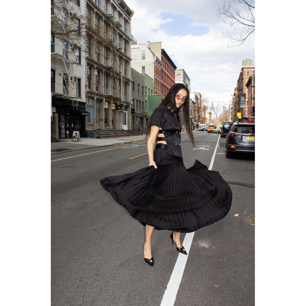 Maryanne Black Pleated Skirt