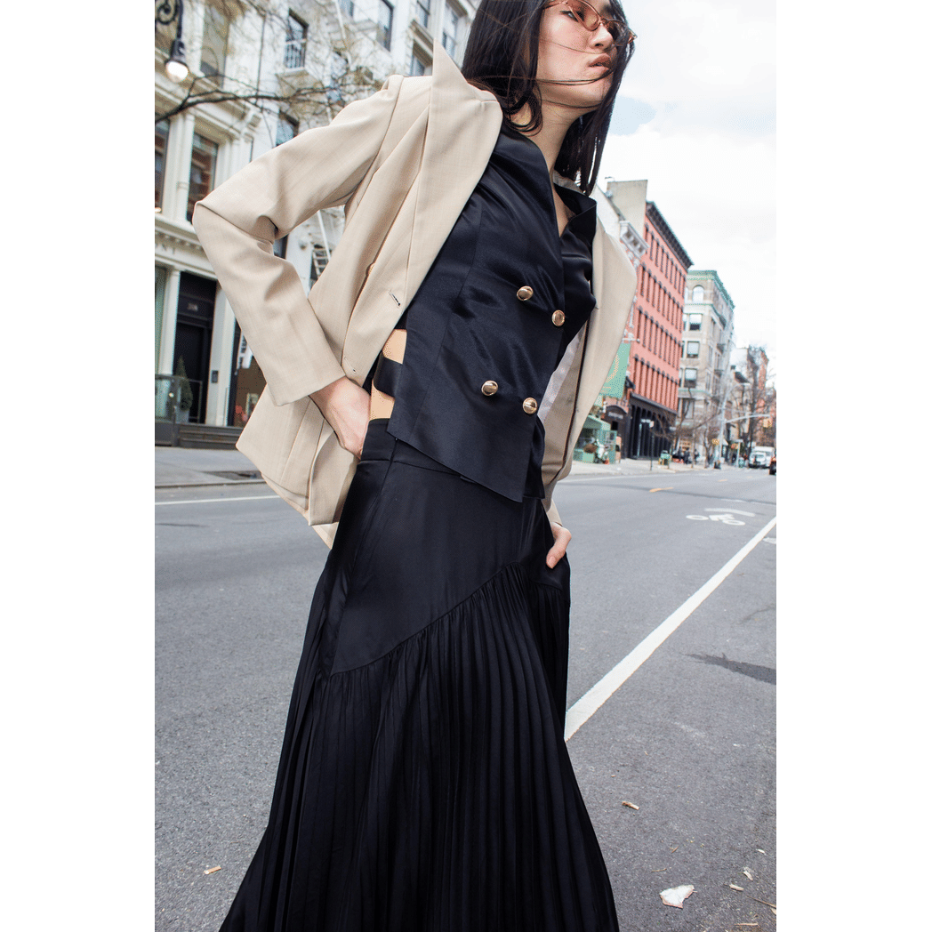 Maryanne Black Pleated Skirt