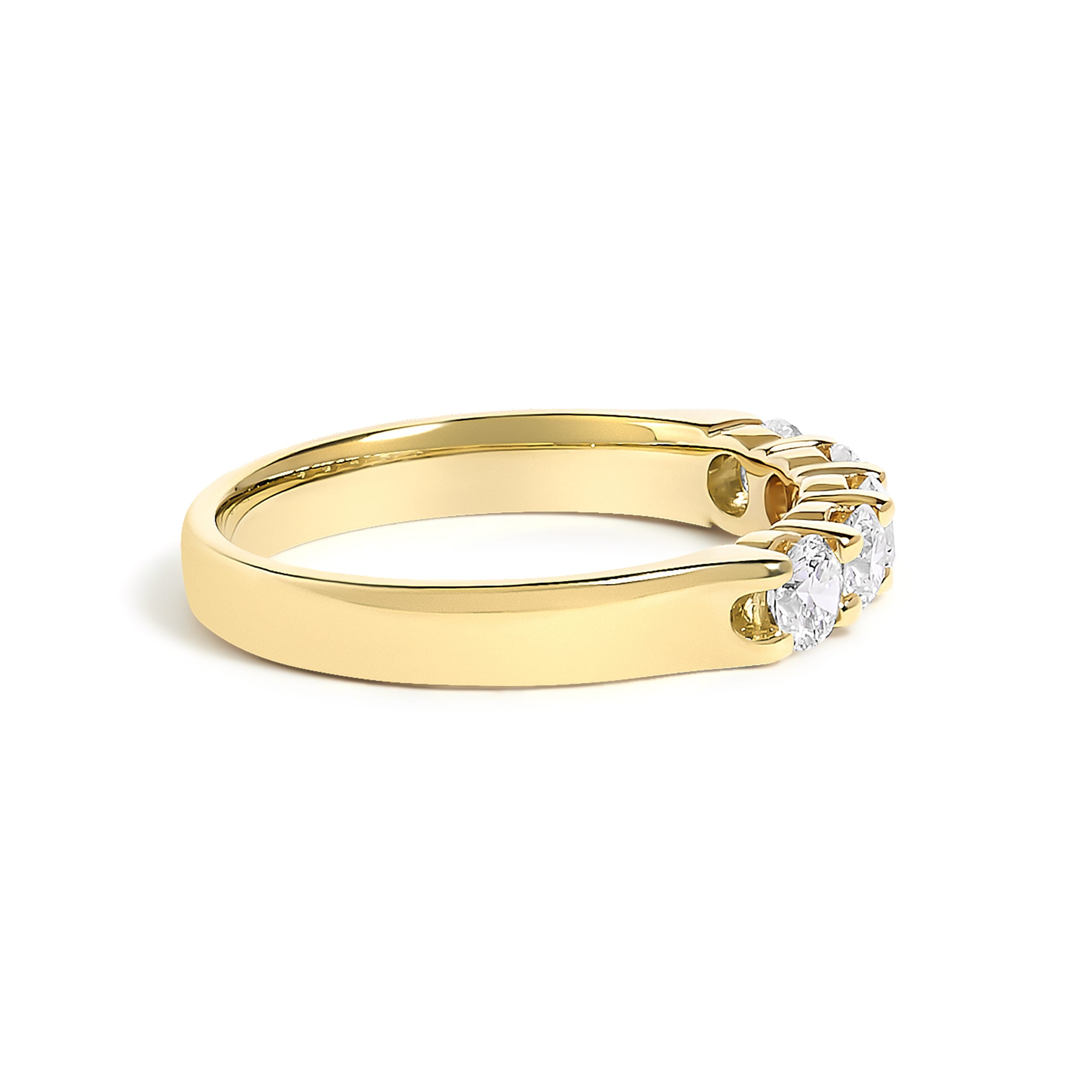 14K Yellow Gold 3/4 Cttw Diamond 5 Stone Band Ring
