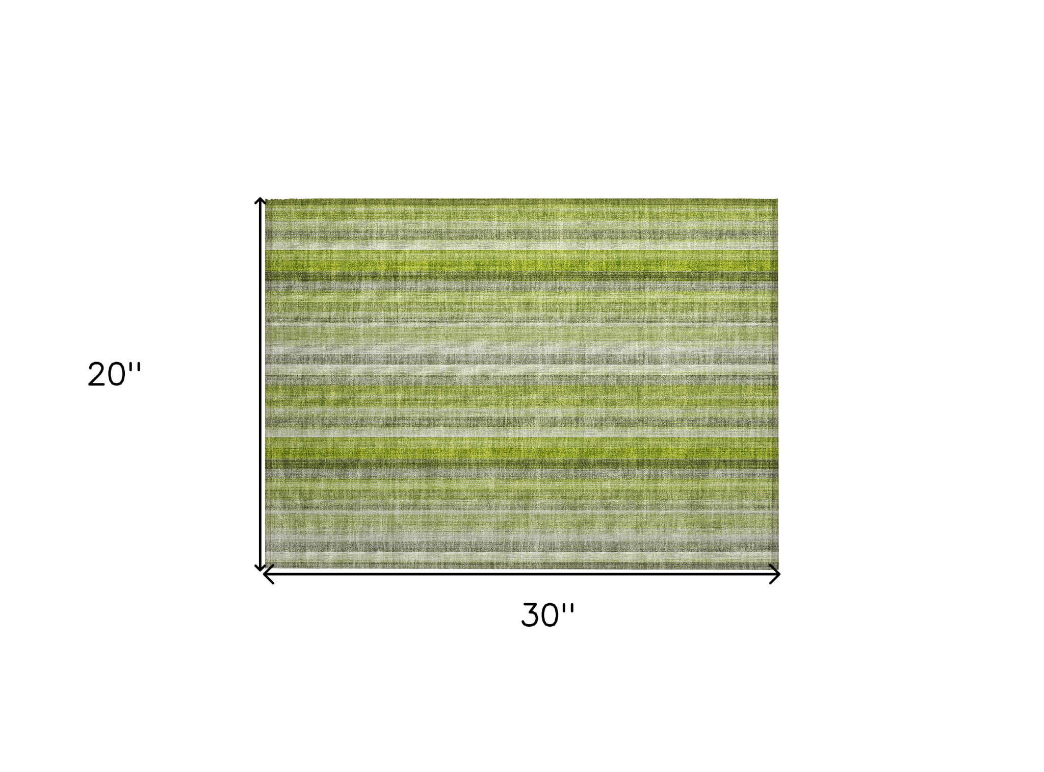 2' X 3' Green Striped Washable Non Skid Indoor Outdoor Area Rug