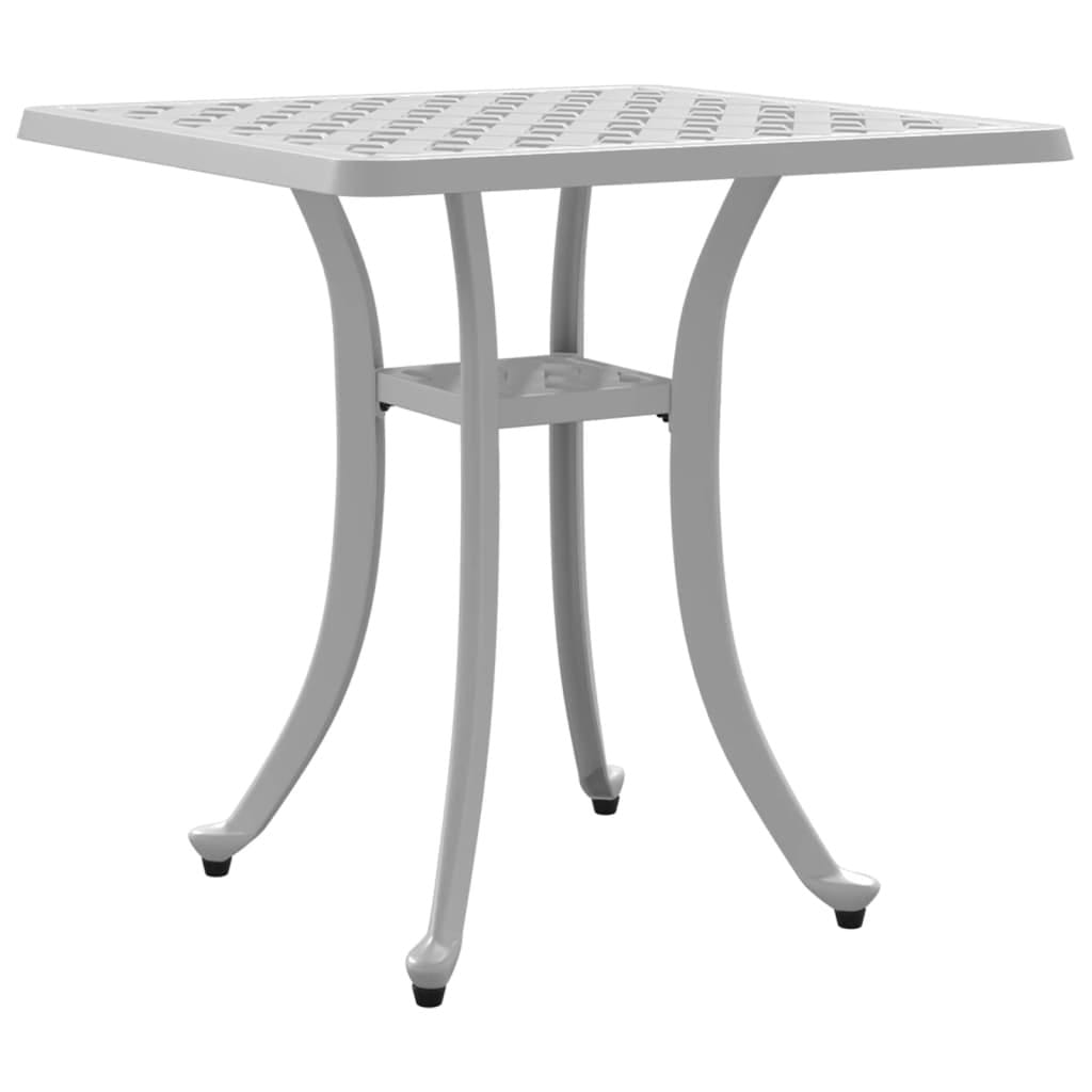 Patio Table White 20.9"x20.9"x20.9" Cast Aluminum