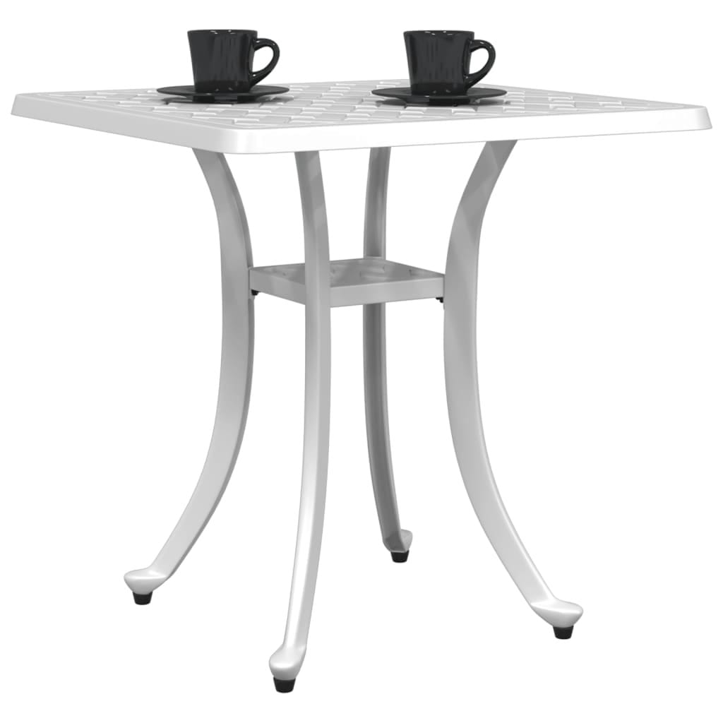 Patio Table White 20.9"x20.9"x20.9" Cast Aluminum