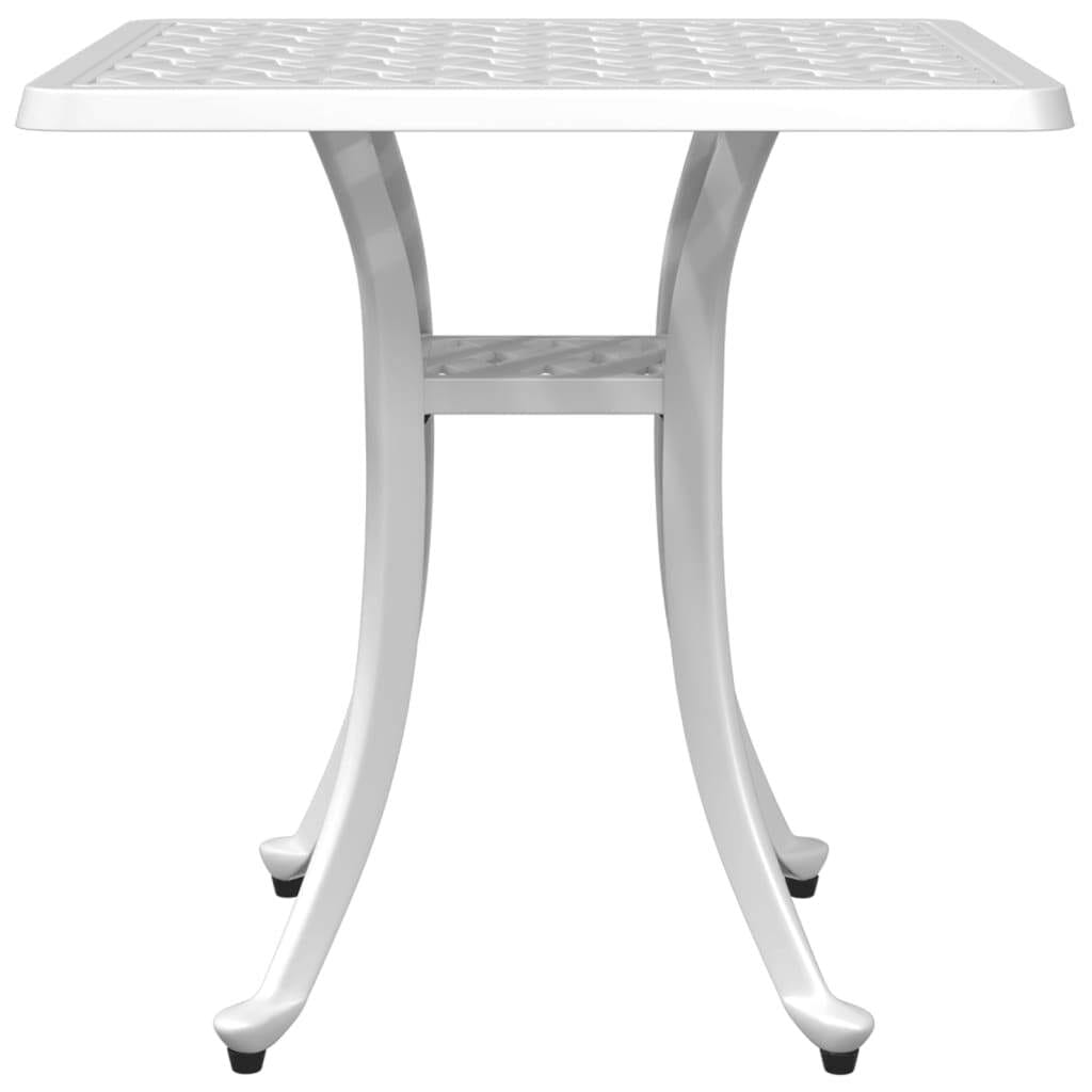 Patio Table White 20.9"x20.9"x20.9" Cast Aluminum