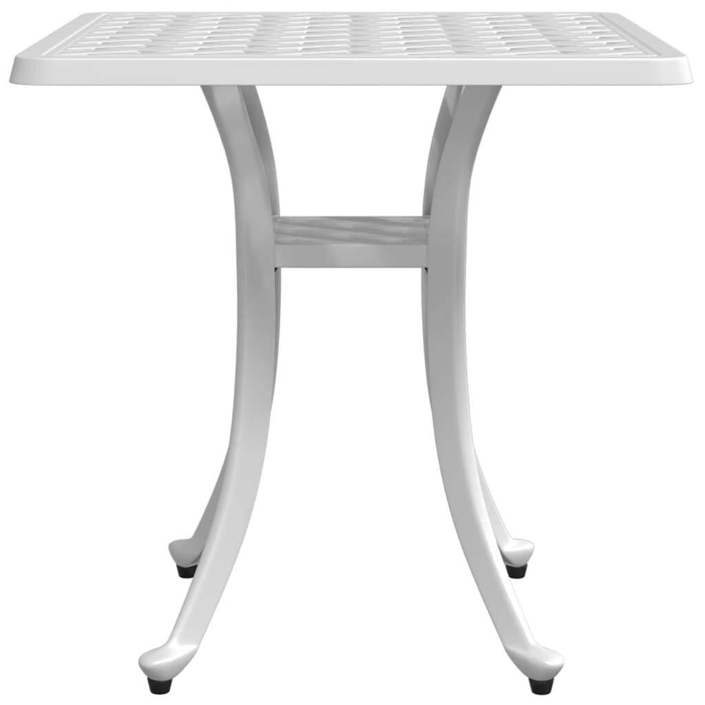 Patio Table White 20.9"x20.9"x20.9" Cast Aluminum