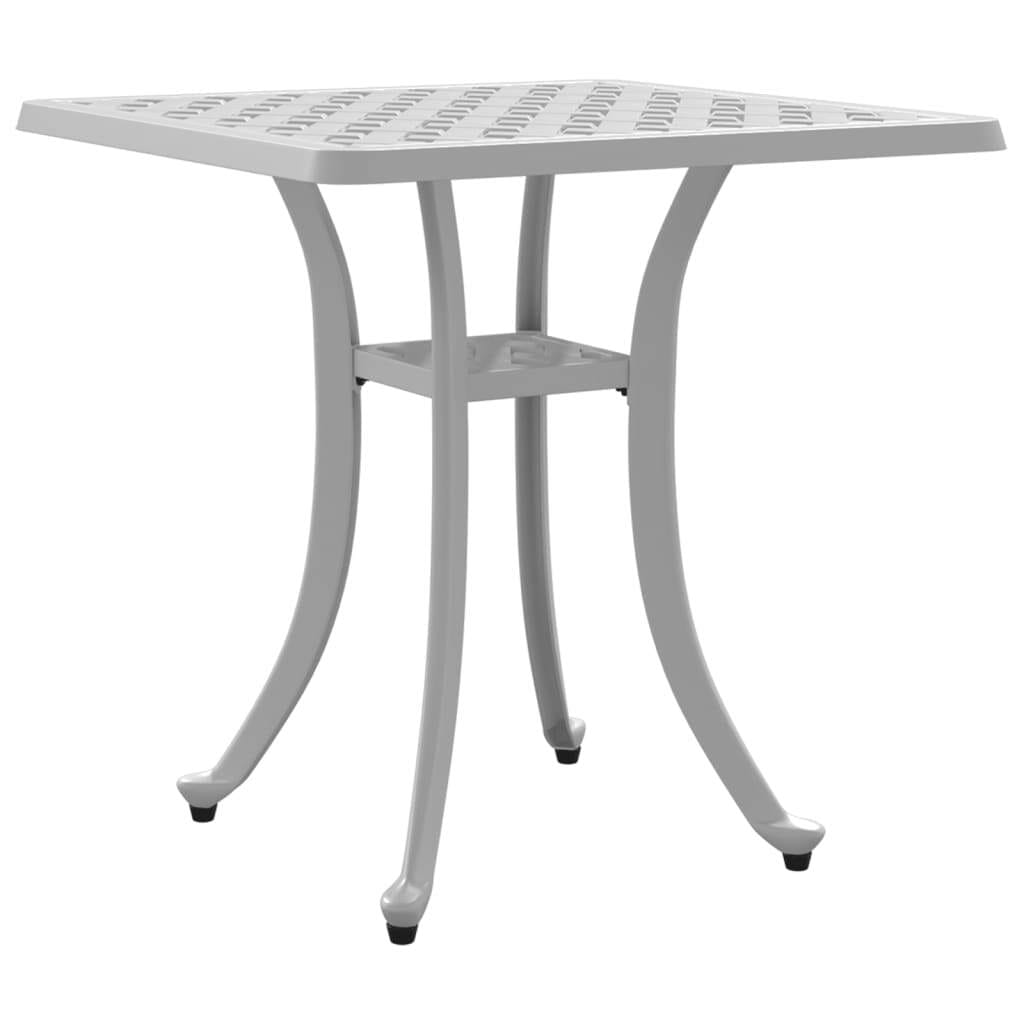 Patio Table White 20.9"x20.9"x20.9" Cast Aluminum