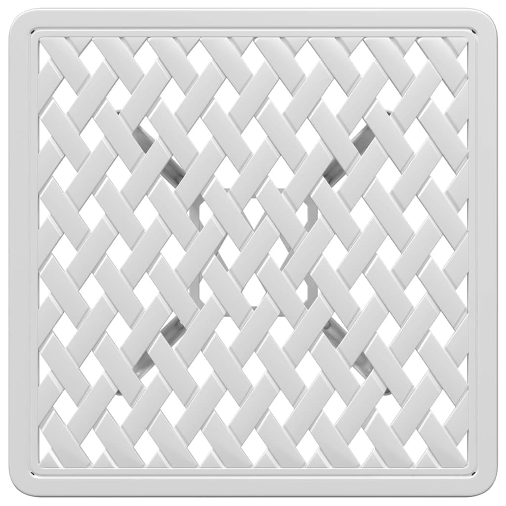 Patio Table White 20.9"x20.9"x20.9" Cast Aluminum
