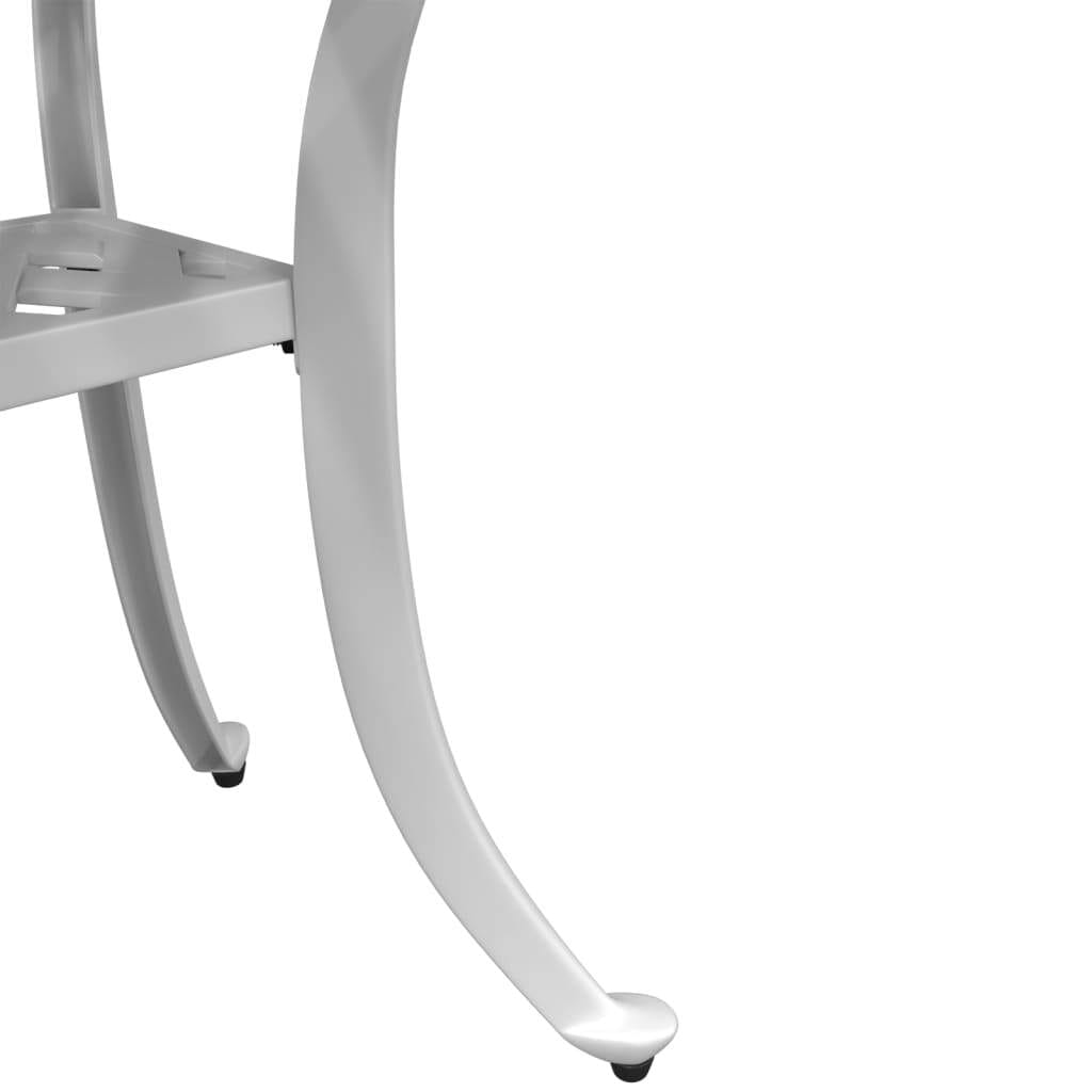 Patio Table White 20.9"x20.9"x20.9" Cast Aluminum