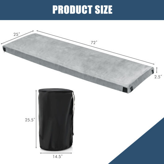 Lightweight Portable Memory Camping Mattress with Carrying Bag-Gray - Color: Gray