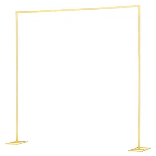 Arch Backdrop Stand, 8 x 8 ft, Stable Structure, Easy Assembly, Square Gold Metal Arch Backdrop Stand for Wedding, Birthday Party, Graduation, Holiday Celebration, and Ceremony Decoration