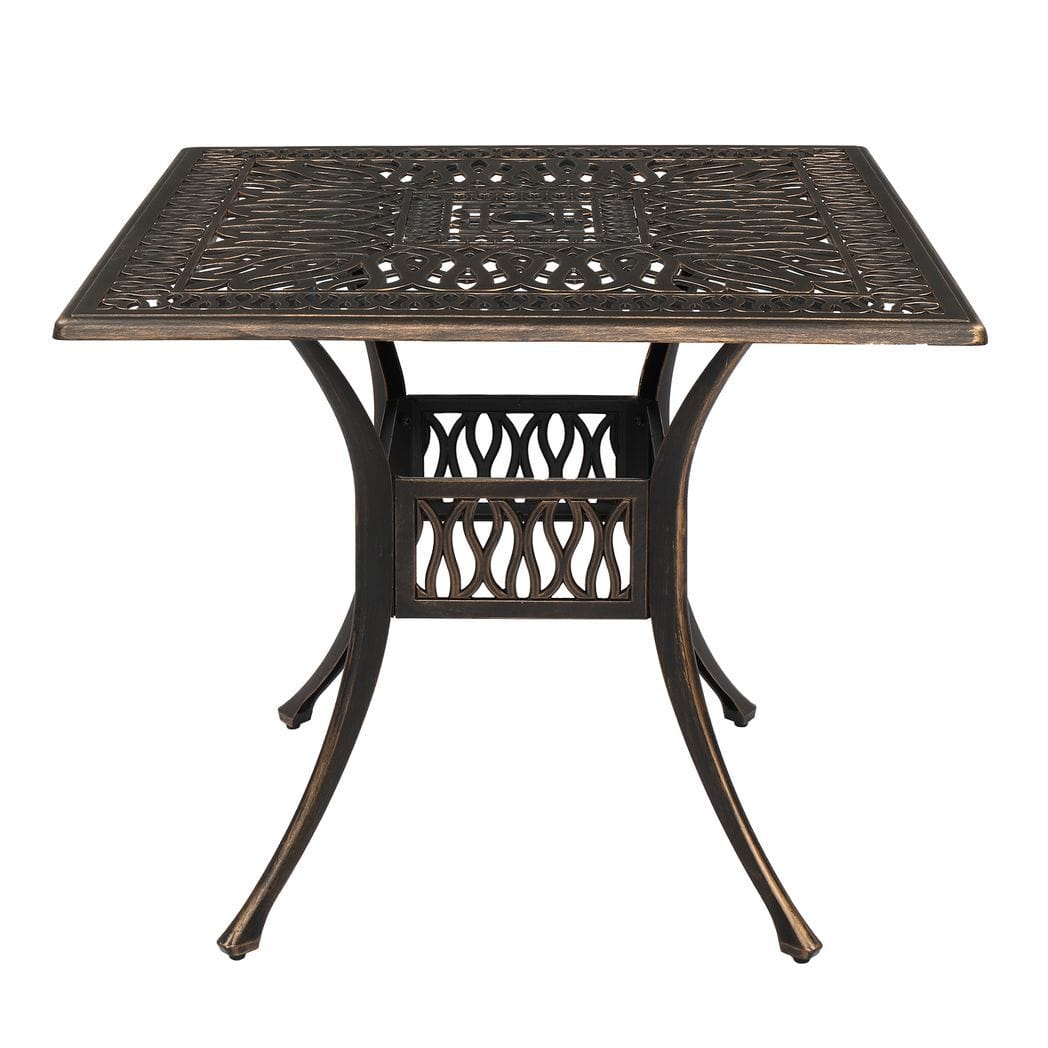81*81*104cm Round Courtyard Cast Aluminum Table Bronze