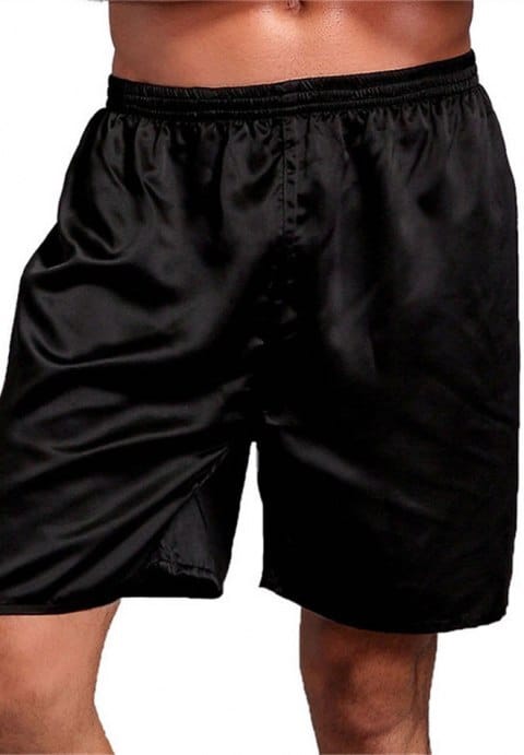 Plus Size Mens Silk Satin Boxers Shorts Underwear Sleep Pajama Lounge Shorts