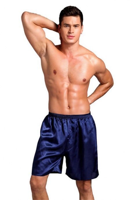 Plus Size Mens Silk Satin Boxers Shorts Underwear Sleep Pajama Lounge Shorts