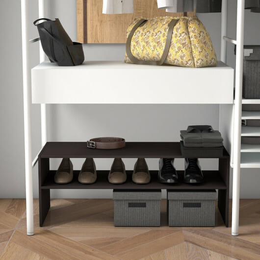 Costway 3 Pieces 31-Inch Stackable Multi-Shape Shoe Rack-Brown