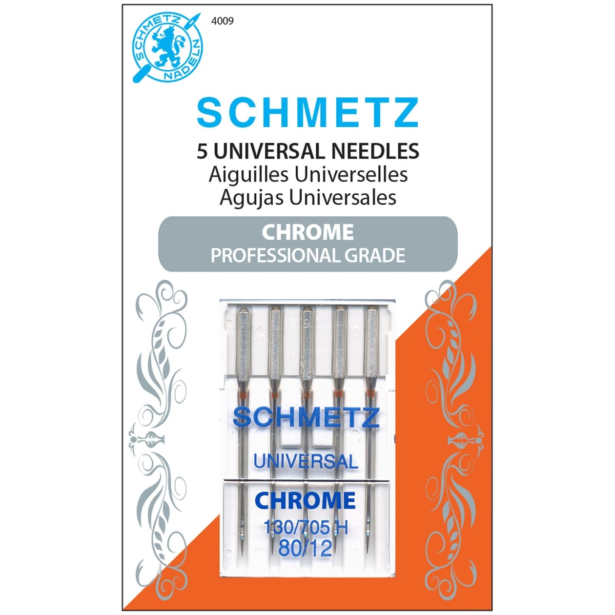 Schmetz Chrome Universal Machine Needles-Size 80/12 5 Per Pkg
