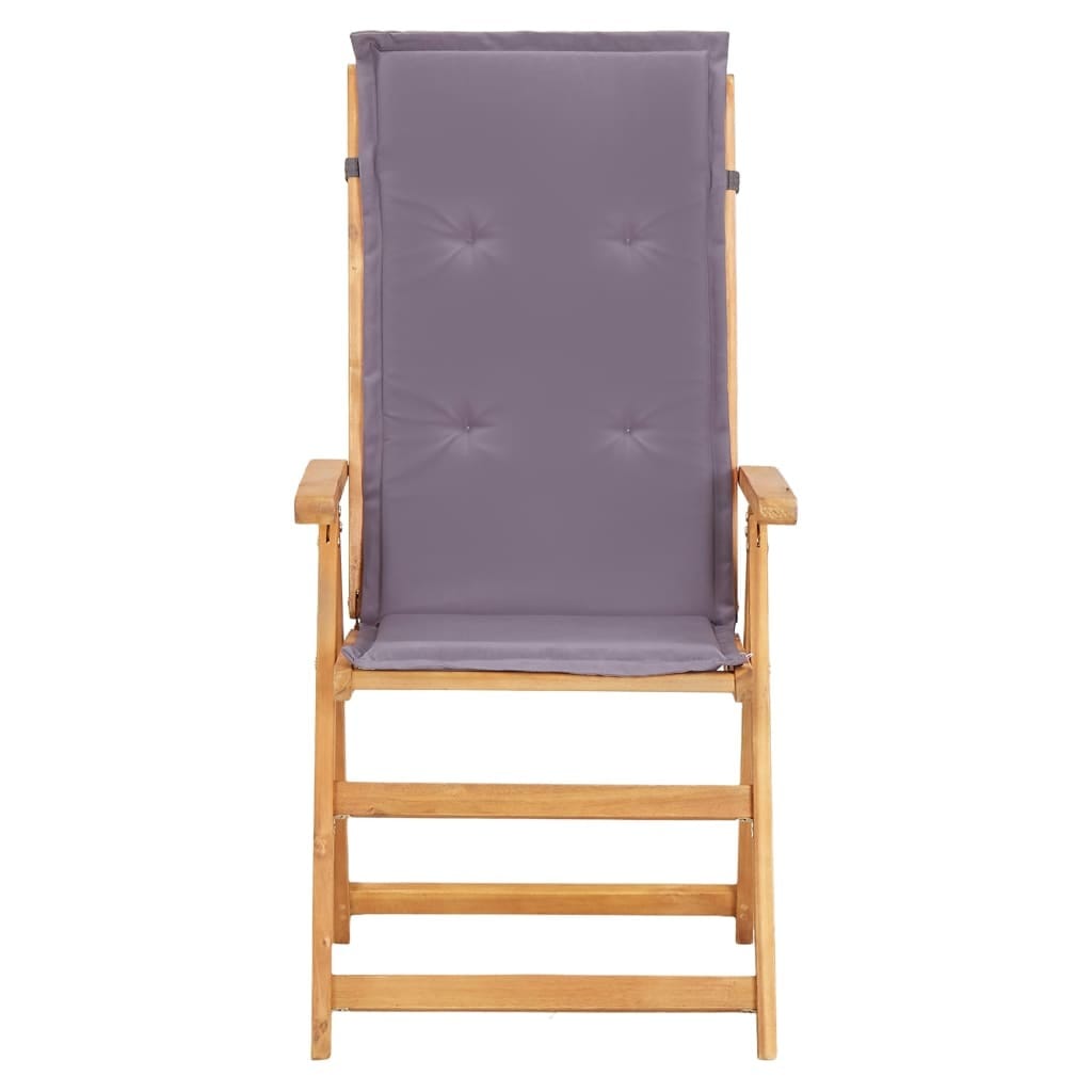 Reclining Patio Chairs 2 pcs Brown Solid Acacia Wood