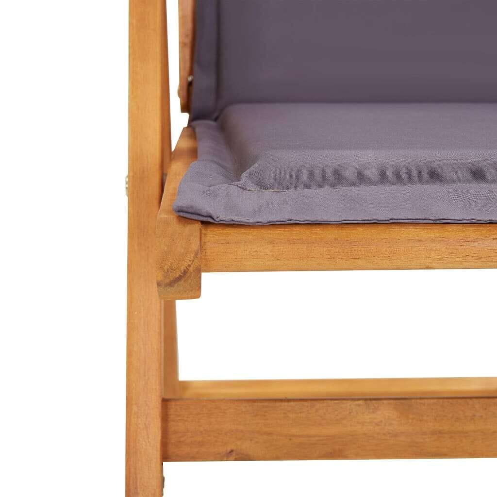 Reclining Patio Chairs 2 pcs Brown Solid Acacia Wood