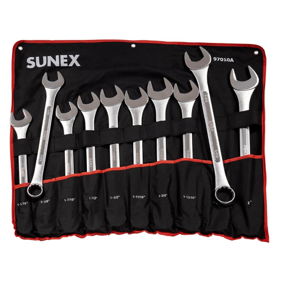 SUNEX 10-PC SAE Raised Panel Jumbo Combination Wrench Set