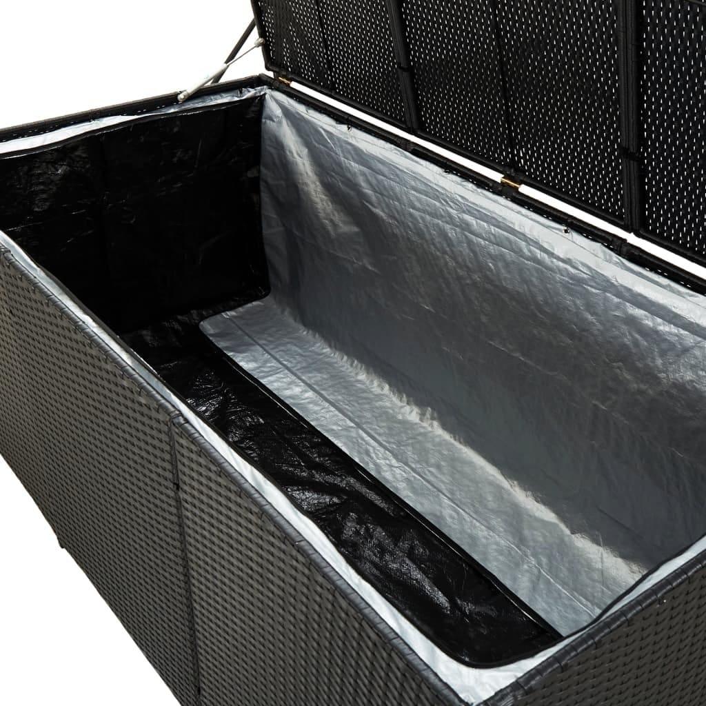 Patio Storage Box Poly Rattan 70.9"x35.4"x27.6" Black