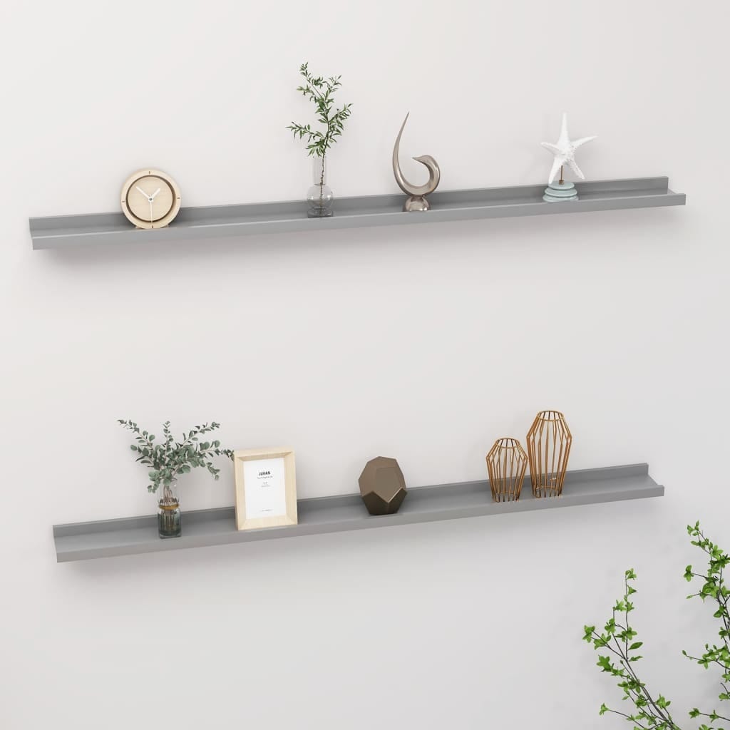 Wall Shelves 2 pcs Gray 45.3"x3.5"x1.2