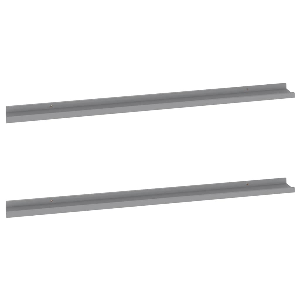 Wall Shelves 2 pcs Gray 45.3"x3.5"x1.2