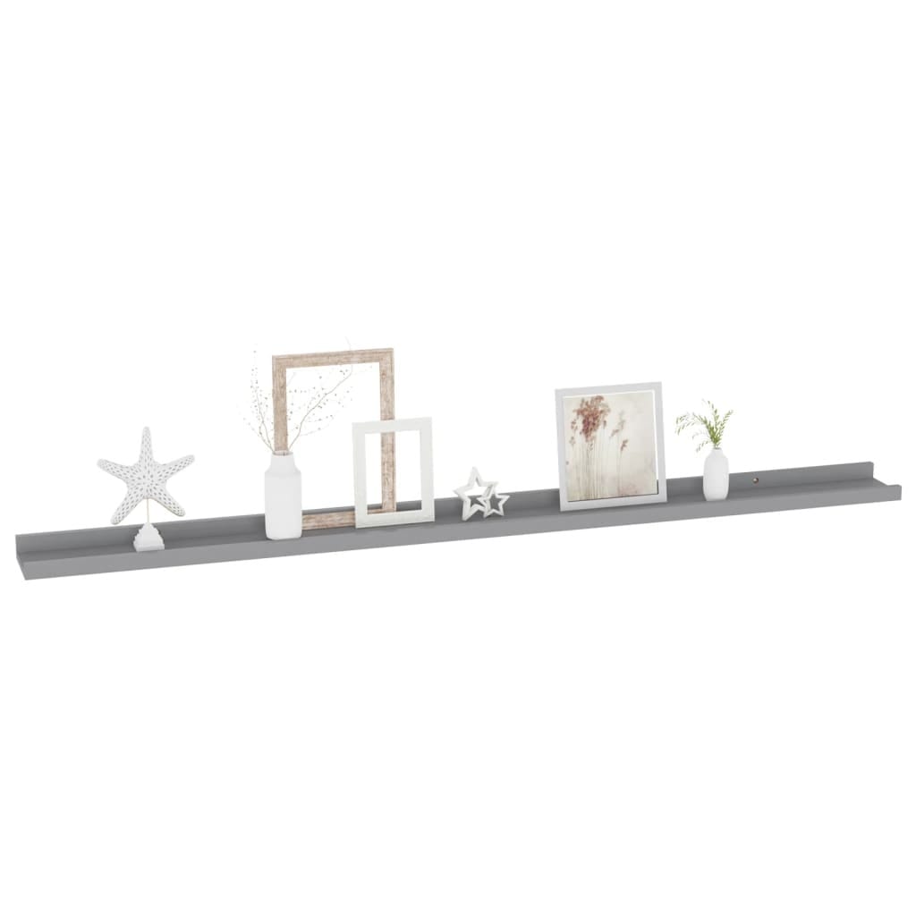 Wall Shelves 2 pcs Gray 45.3"x3.5"x1.2