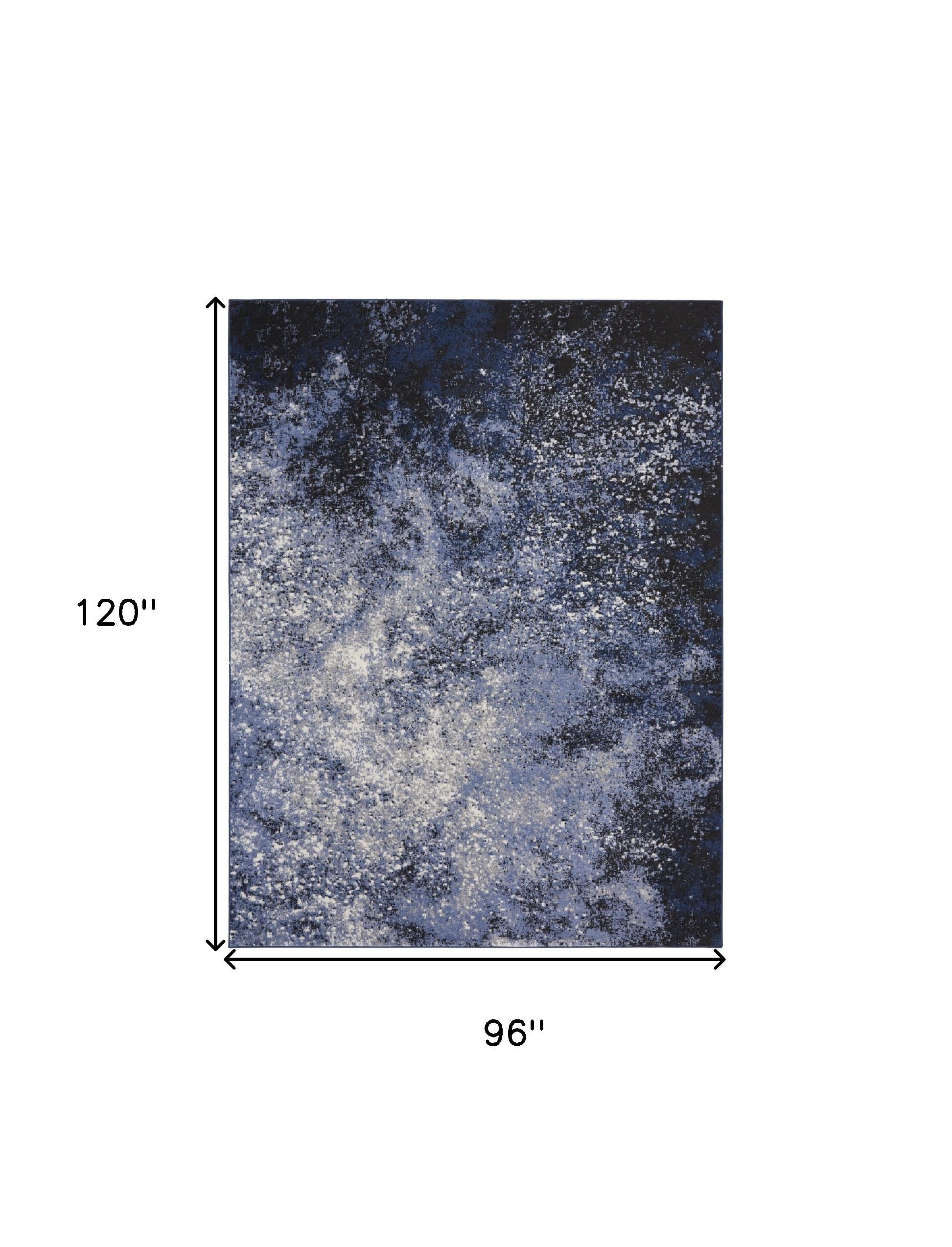8' X 10' Light Blue Abstract Power Loom Distressed Area Rug