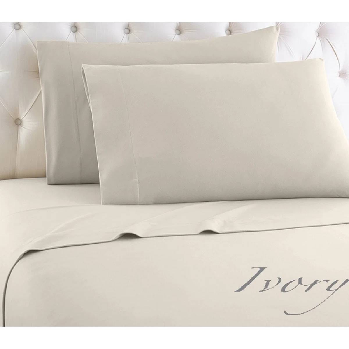 Full Ivory 100-Percent Egyptian Cotton 1000 Thread Count 4-Piece Sheet Set