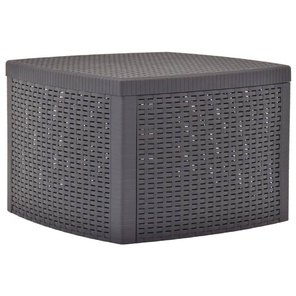 Side Table Mocha 21.3"x21.3"x14.4" Plastic