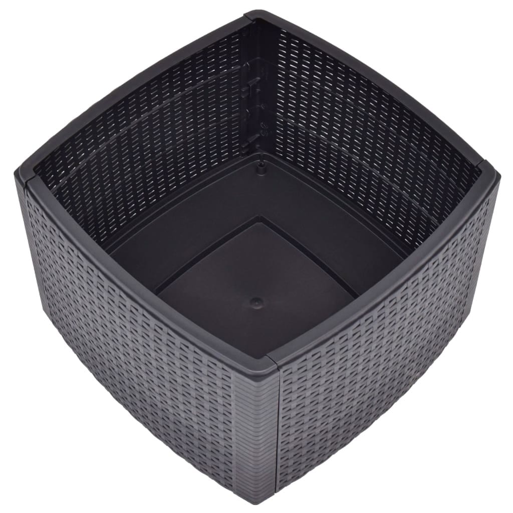 Side Table Mocha 21.3"x21.3"x14.4" Plastic