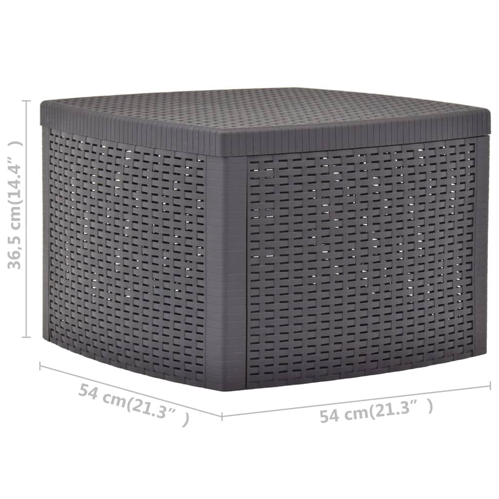 Side Table Mocha 21.3"x21.3"x14.4" Plastic
