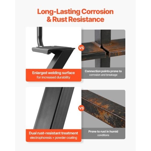 Boat Trailer Steps, 2-Step, Heavy-Duty Boat Trailer Steps with Handle, Non-Slip Surface, 3 Mounting Angle Options, Carbon Steel Ladder Suitable for 3" x 3"/3" x 5"/4" x 4" Frame, Bottom Mounting