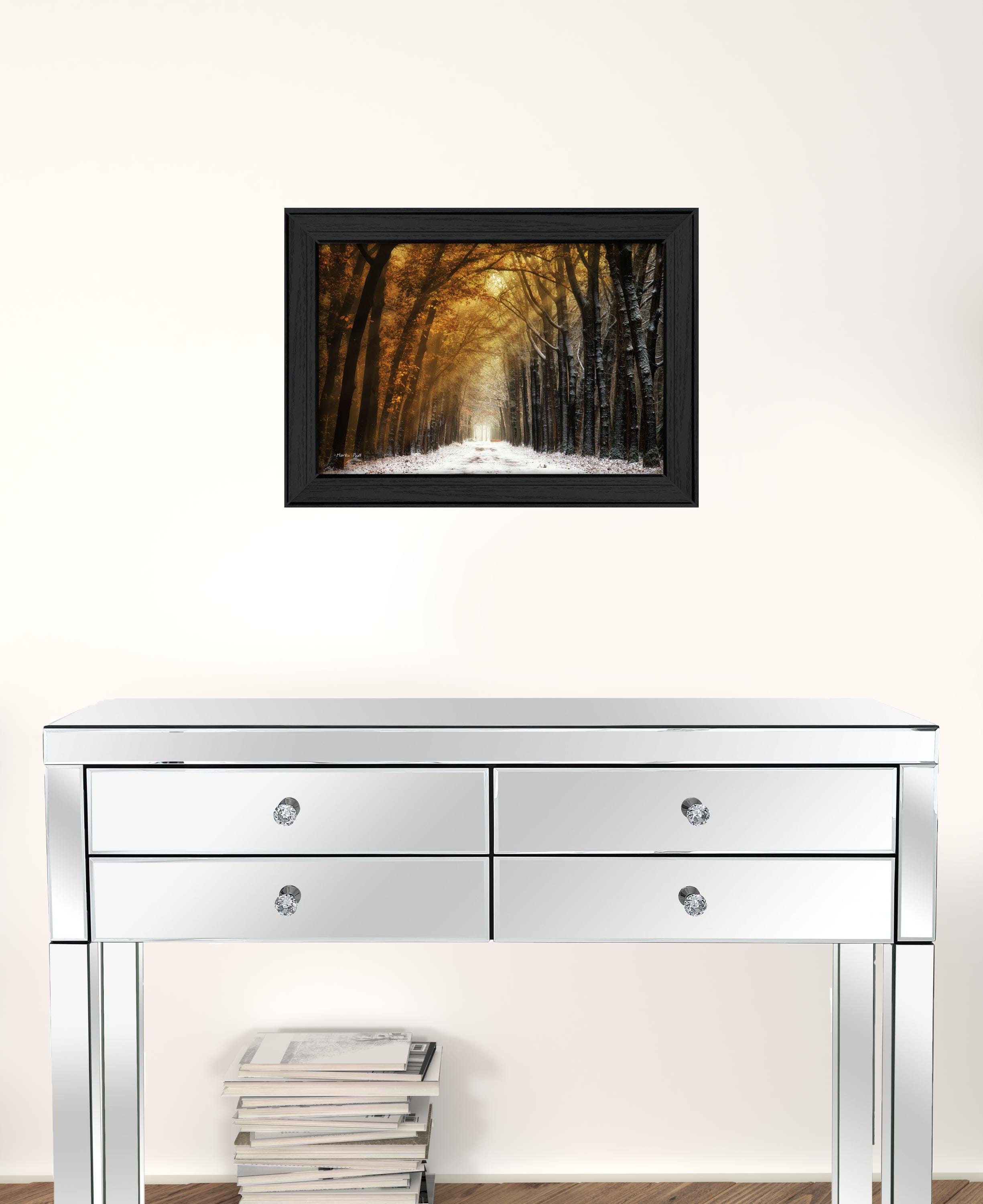 Autumn to Winter Black Framed Print Wall Art