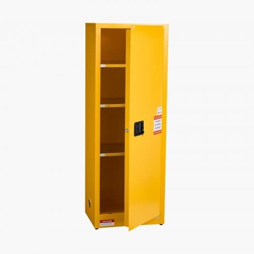 Flammable Cabinet, 23.2 x 18.1 x 65.0 inch, 23 Gallon Flammable Storage Cabinet with Adjustable Shelf, Cold-Rolled and Galvanized Steel Fire Cabinets, for Commercial Industrial Home Use, Yellow