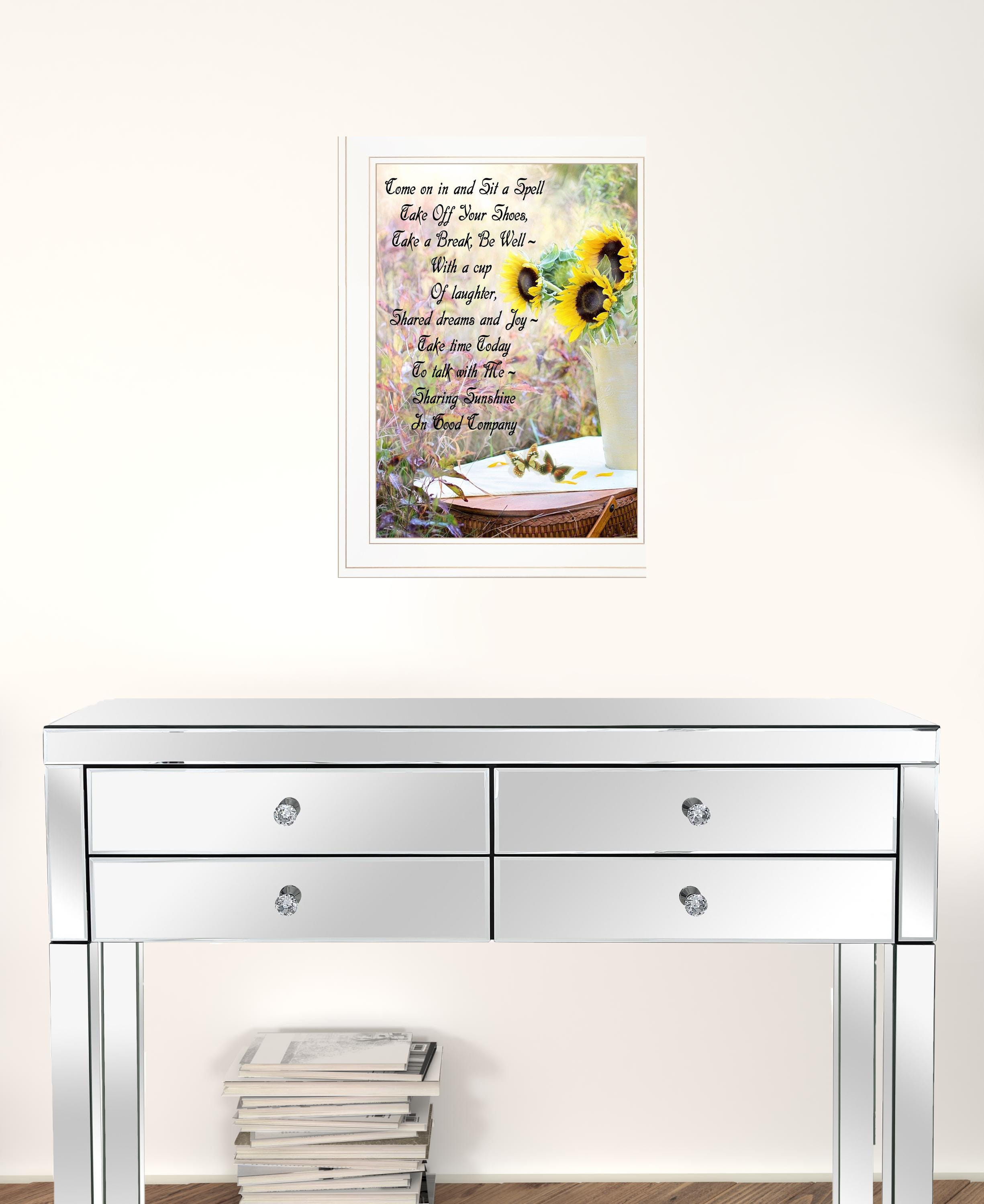 Sharing Sunshine 2 White Framed Print Wall Art