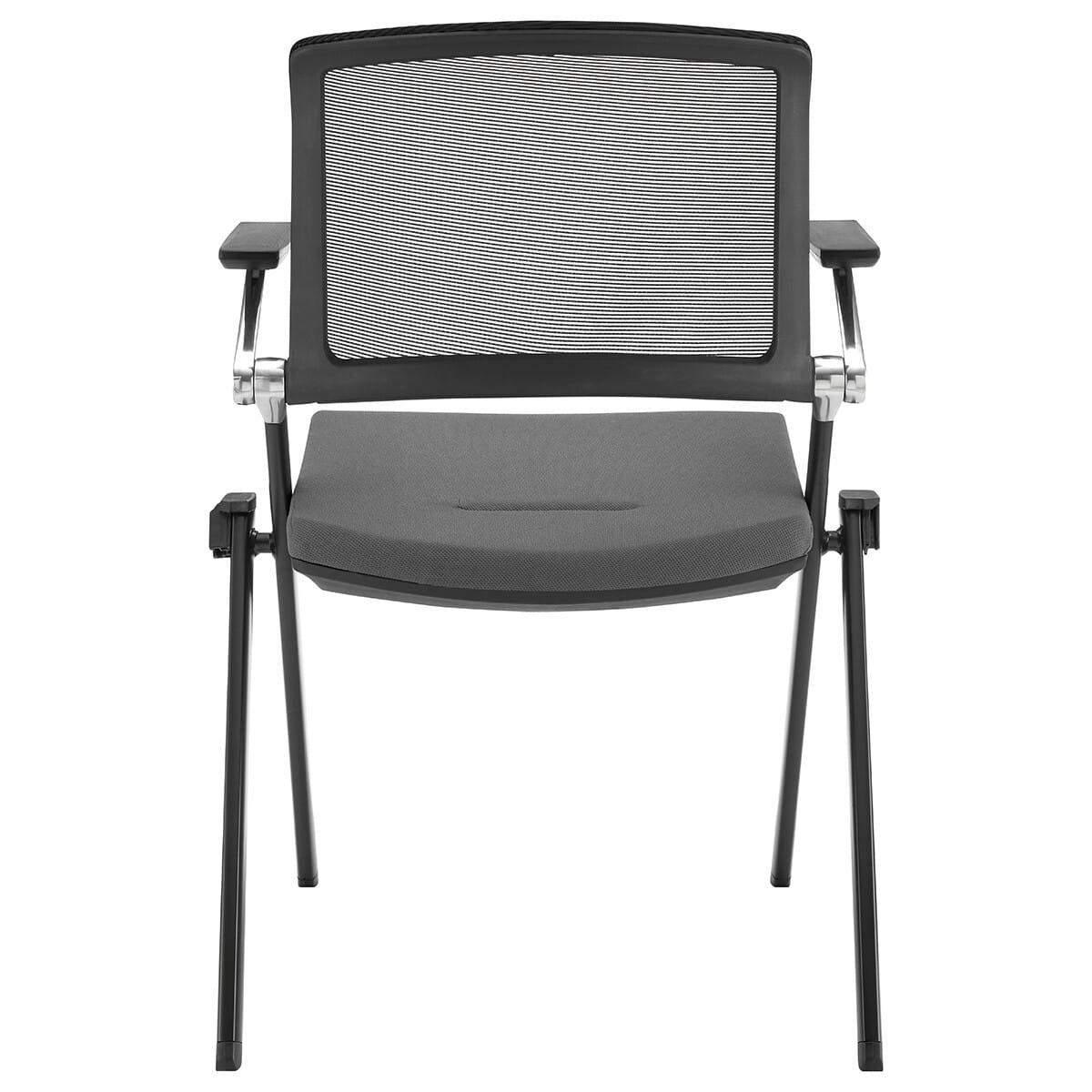 Set of Two Black Gray and Black Mesh Conference Office Chair