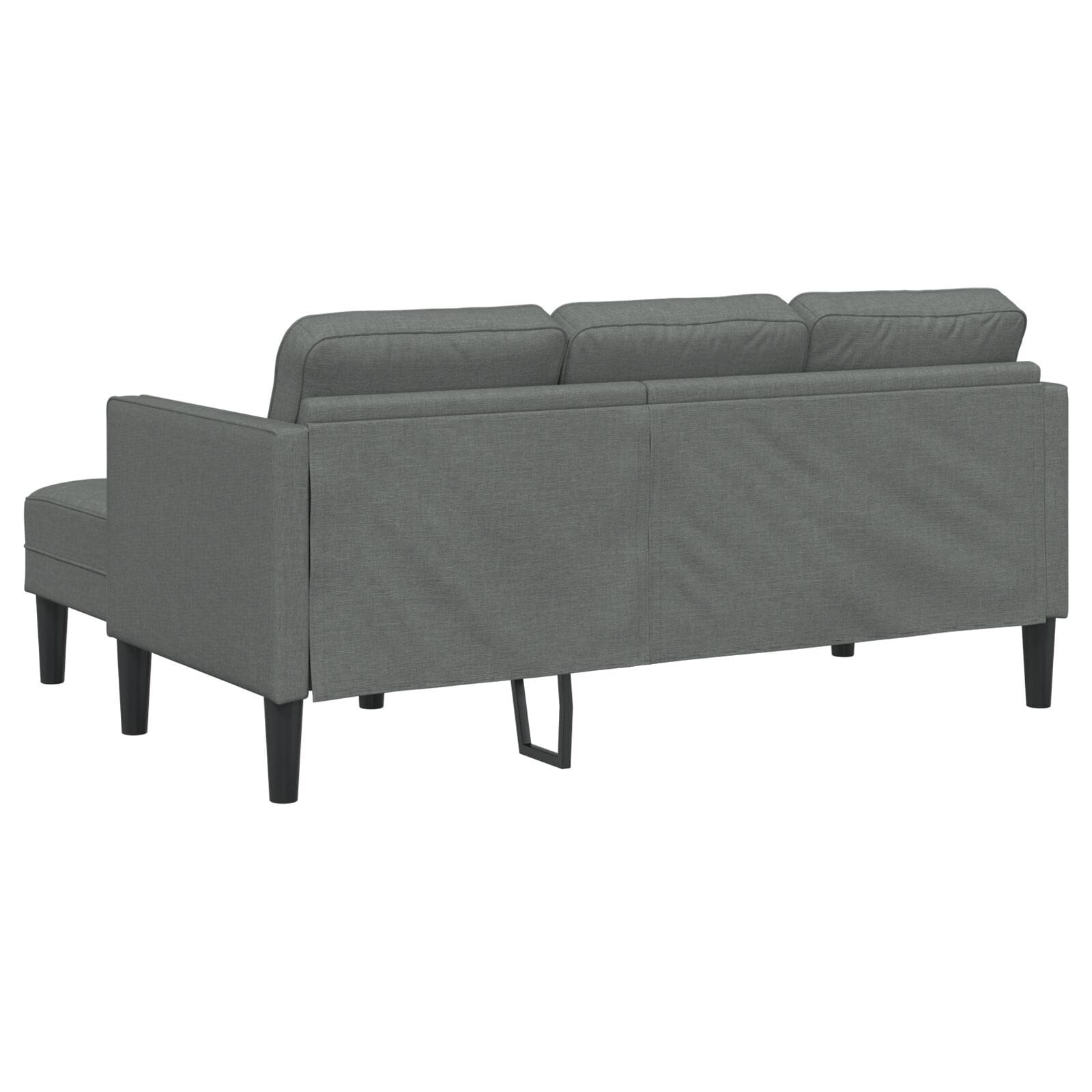 Sofa Set with Cushion 2 pcs Dark Grey Polyester