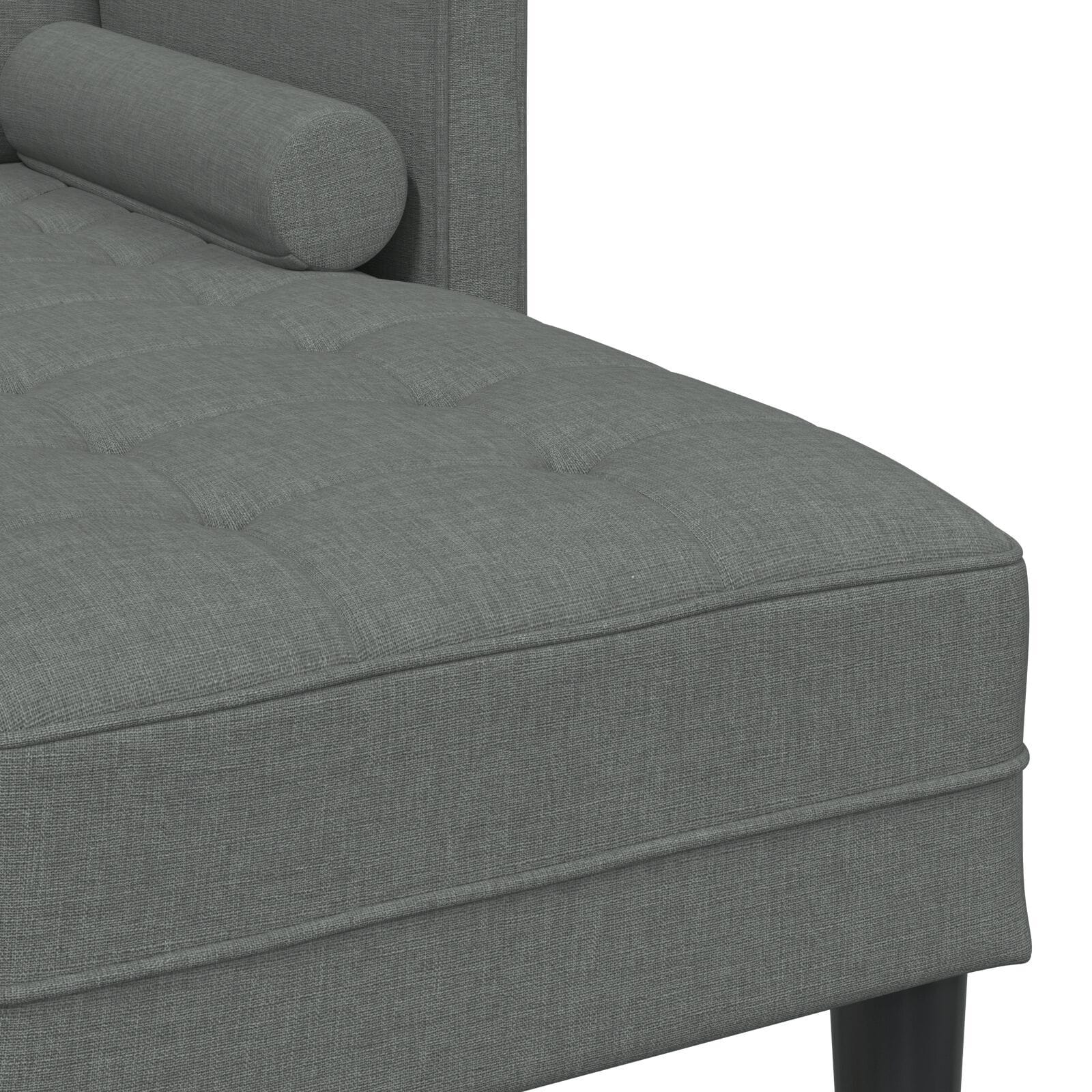 Sofa Set with Cushion 2 pcs Dark Grey Polyester