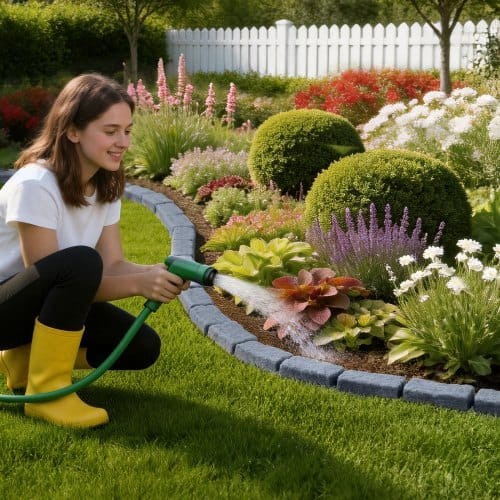 Faux Stone Landscape Edging, 15.5 ft Kit, No Dig Garden Edging Border, Blocks for Lawn, Flower Beds, Yards, 4 Pack Each Section Has 6 Bricks 46.46"L x 3.74"W x 2.24"H, 12 Spikes & End Cap, Gray