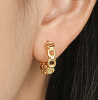 Modern Fashion Hollow Chain 925 Sterling Silver Hoop Earrings