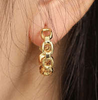 Modern Fashion Hollow Chain 925 Sterling Silver Hoop Earrings