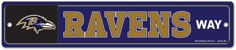Baltimore Ravens Sign 3.75x19 Plastic Street Style - Special Order