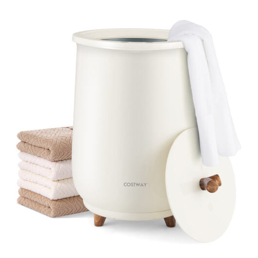 23L Large Luxury Bucket-Style Towel Warmer with Fragrant Disc Holder-White