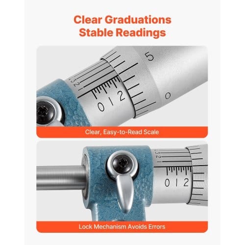 4 PCS Micrometer Set, 0-1"/1-2"/2-3"/3-4" Machinist Outside Micrometer, Ultra-Precision 0.0001 Accuracy, Professional Machinist Tools with Protective Case, for Metalworking & Engineering