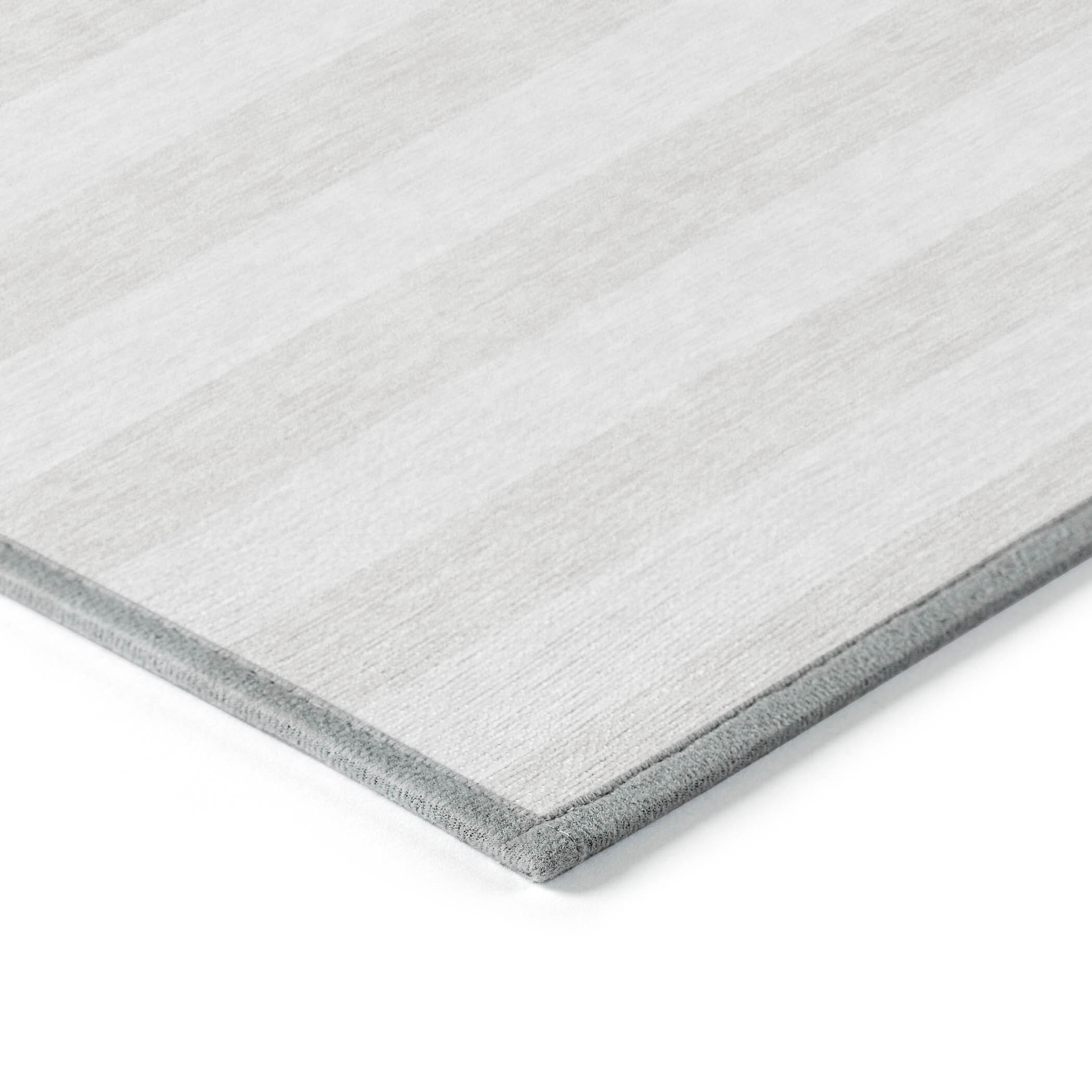 2' X 8' Ivory Striped Washable Indoor Outdoor Runner Rug
