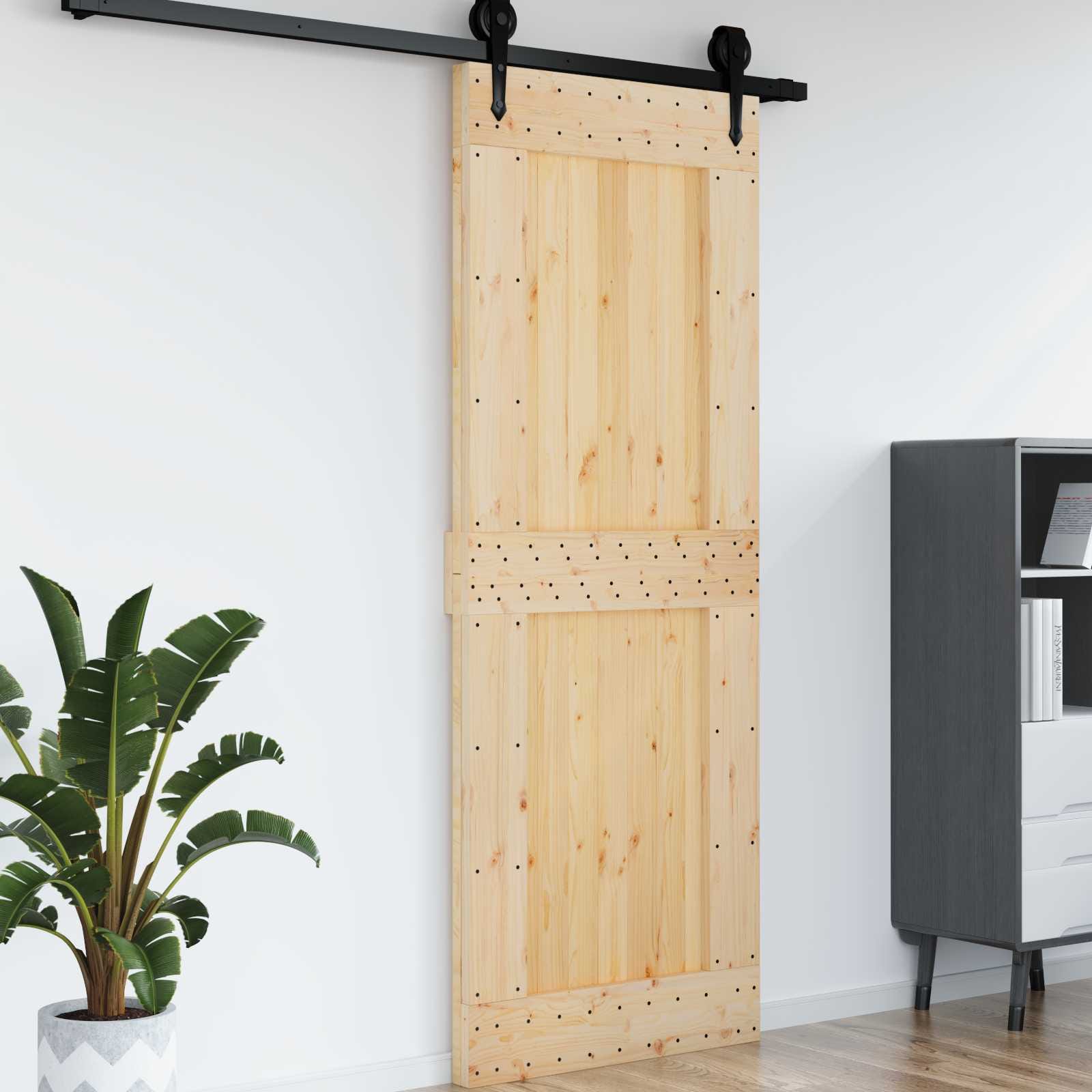 Door NARVIK Natural 33.46 x 82.68 in Solid Pine Wood