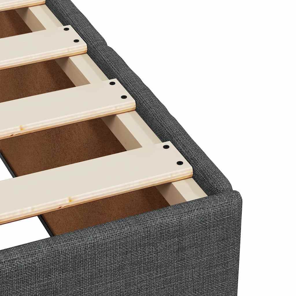 Bed Frame without Mattress Dark Gray Twin Fabric