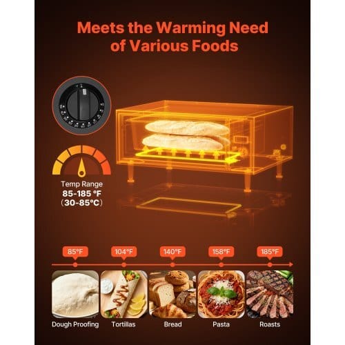 Commercial Electric Drawer Warmer, Single-Drawer Stainless Steel Food Warmer, Freestanding Standard Warming Drawer Cabinet, 85?°F?“185?°F Wide Temperature Range, for Restaurant, Hotel & Bakery